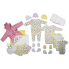 Bambini LS-0119 Newborn Baby Girls Layette Set, White Pink - Newborn