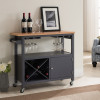 Solid Wood & Wood Veneer Kitchen Cart - Grey & Natural