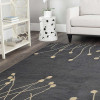 8 x 8 ft. Hand Tufted Wool Square Floral Gray White Area Rug