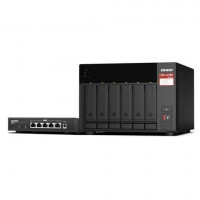 Qnap TS-673A-SW5T-US QNAP 6-BAY NAS UNMANAGED SWITCH AMD RYZEN V1000 SERIES V1500B 4C/8T