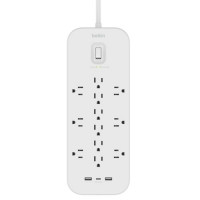 Belkin SRA007P12TT6 6FT 12-OUTLET SURGE PROTECTOR + USB-C AND USB-A PORTS