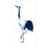 48 x 24 in. Ink Drop Crane 2 Blue Frameless Tempered Glass Panel Contemporary Wall Art
