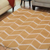 5 x 8 ft. Hand Knotted Wool Geometric Rectangle Area Rug, Gold & Beige