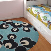 8 x 8 ft. Hand Tufted Wool Floral Round Area Rug Blue