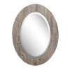 Bellaterra Home 24 in. Oval Wood Gra in Frame Mirror Antique White