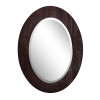 Bellaterra Home 24 in. Oval Wood Gra in Frame Mirror Dark Brown
