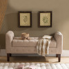 KB Microfiber Storage Bench - Light Brown