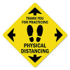 SignMission Non-Slip Floor Graphic Coronavirus Vinyl Decal - Thank You for Practicing Safe Distance - Pack of 12