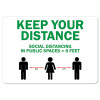 SignMission Covid-19 Notice Sign - Keep Your Distance Social Distance in Public Places