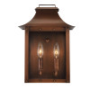 HomeRoots 13.5 x 9.25 x 9.25 in. Manchester 2-Light Copper Patina Pocket Wall Light