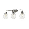 HomeRoots 11.75 x 26 x 6.75 in. Portsmith 3-Light Polished Nickel Vanity Light