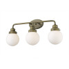 HomeRoots 11.75 x 26 x 6.75 in. Portsmith 3-Light Raw Brass Vanity Light