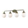 HomeRoots 11.75 x 36 x 6.75 in. Portsmith 4-Light Raw Brass Vanity Light