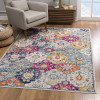 HomeRoots 7 x 10 ft. Rust Distressed Floral Area Rug