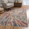 HomeRoots 8 x 11 ft. Cream Celestial Burst Abstract Area Rug