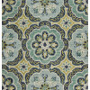 HomeRoots 8 x 10 ft. Green Floral Artwork Area Rug