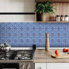 HomeRoots 8 x 8 in. Blue Bali Removable Peel & Stick Tiles