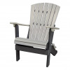 American Furniture Classics 41 x 29 x 35 in. OS Home & Office Fan Back Folding Adirondack Chair, Light Gray & Black