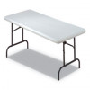 NSN 7110-01-671-6417 Rectangular Blow Molded Folding Tables Platinum - 30 x 60 x 29 in.