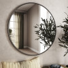 Aspire Home Accents Bali Modern Round Wall Mirror Gray - 40 in.