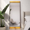 Aspire Home Accents Cliveden Industrial Wood & Metal Floor Mirror, Gray