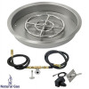 American Fireglass 19 in. Round Stainless Steel Drop-In Fire Pit Pan with Spark Ignition Kit - Natural Gas