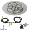 American Fireglass 18 in. Round Stainless Steel Flat Pan with Spark Ignition Kit - Natural Gas