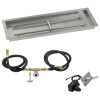 American Fireglass 48 x 14 in. Rectangular Stainless Steel Drop-In Firepit Pan with Spark Ignition Kit - Natural Gas