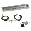 American Fireglass 48 x 6 in. Linear Stainless Steel Drop-In Fire Pit Pan with Spark Ignition Kit - Natural Gas