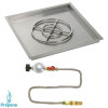 American Fireglass 30 in. Square Stainless Steel Drop-In Pan with Match Light Kit - Propane