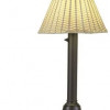 Patio Living Concepts Tahiti II 30 in. Table Lamp 17221 with 2 in. white tube body and tight weave flat wicker walnut shade