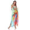 White Mark Women Plus Size Sheer Maxi Caftan Tunic Top One Size