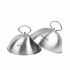 MAXAM 6 in. Stainless Steel Grill Dome Cover Set with Handle 2 Piece