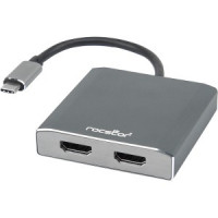 Rocstor Y10A203-A1 PREMIUM USB-C TO DUAL HDMI MULTI MONITOR ADAPTER USB-C 2 PORT MST HUB MAC WINDOW