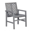 Walker Edison Furniture Outdoor Chevron Chair Grey Wash - 35 x 25 x 25 in. - Set of 2