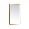 Elegant Decor 18 x 30 in. 3000K, 4200K & 6400K Pier LED Mirror with Adjustable Color Temperature in Brass