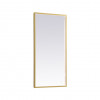 Elegant Decor 20 x 40 in. Pier 3000K, 4200K & 6400K LED Mirror with Adjustable Color Temperature in Brass