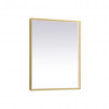 Elegant Decor 24 x 30 in. Pier 3000K, 4200K & 6400K LED Mirror with Adjustable Color Temperature in Brass