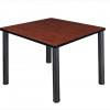 Regency 36 In. Square Cherry Table & Black Post Legs