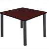 Regency 36 In. Square Mahogany Table & Black Post Legs