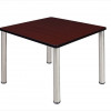 Regency 36 In. Square Mahogany Table & Chrome Post Legs