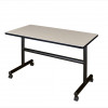 Regency 48 In. Kobe Flip Top Mobile Rectangular Training Table - Maple