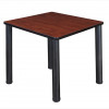 Regency 30 In. Square Cherry Table & Black Post Legs