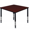Regency 36 in. Kee Square Height Adjustable Classroom Table Mahogany