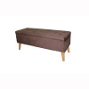 Ore Furniture 17 in. Brown Suede Tufted Storage Bench