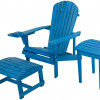 W Unlimited 6 in. Earth Adirondack Backyard Chair with Phone & Cup Holder, Sky Blue
