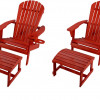 W Unlimited 6 in. Earth Adirondack Backyard Chair with Phone & Cup Holder, Red