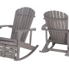 W Unlimited Zero Gravity Adirondack Rocking Chair with Built-in Footrest Dark Gray Set of 2