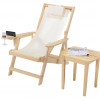 W Unlimited Romantic Collection Canvas Sling Chair with Cup and Wine Holder and end table