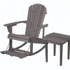 W Unlimited Zero Gravity Adirondack Rocking Chair with Built-in Footrest & End Table Set, Dark Gray, Set of 2